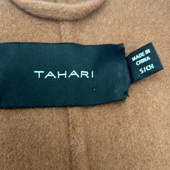 NWOT TAHARI LONG DOUBLE FACE VEGAN TRIM WOOL COAT - Picture 12 of 14